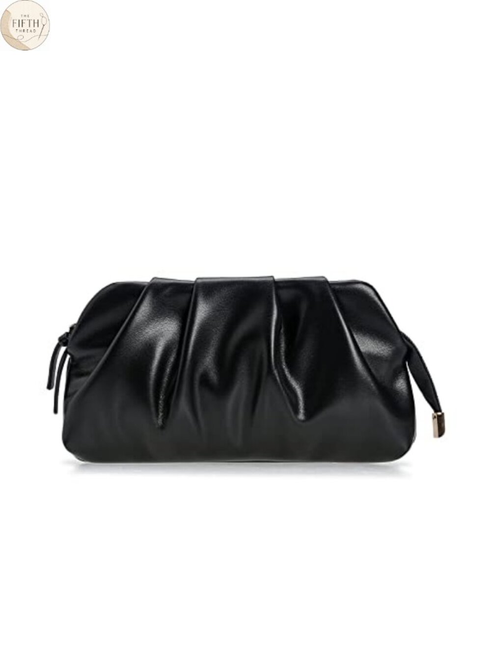 Soft Vegan Leather Pleated Clutch Evening Purse Detachable Chain Strap